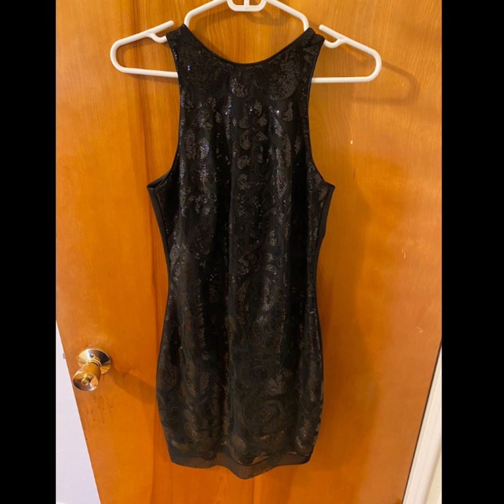 Alexia Admor Bodycon Black Sequin Dress XS